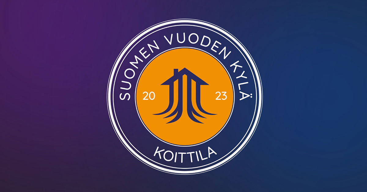 Koittila on Suomen vuoden kylä 2023 -teksti kuvassa.