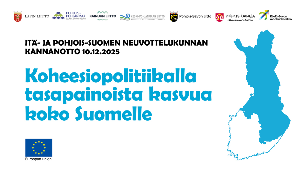 Itä- ja Pohjois-Suomen maakunnat julkaisivat kannanottonsa koheesiopolitiikasta neuvottelukunnan kokouksessa 10.12.2025.